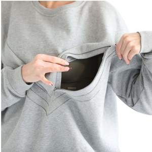 Sudadera de Maternidad Extra Grande 100% Algodón, Sudadera con Capucha para Lactancia, Informal y Cómoda, Top de Maternidad para Lactancia - Product Image 5