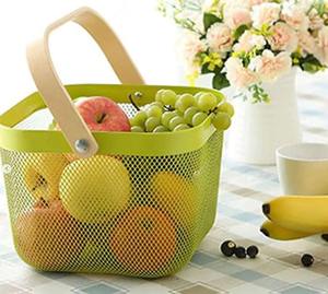 Cesta de frutas portátil de malla con asa, organizador de almacenamiento de cocina, cesta de alambre para frutas, verduras, picnic y uso doméstico - Product Image 6