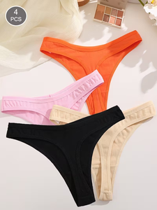 Women's High-Rise Ribbed Lift Panties Breathable Comfortable Stretch Basic Solid Color Briefs 1pc Fall Winter Underwear - Product Image 6