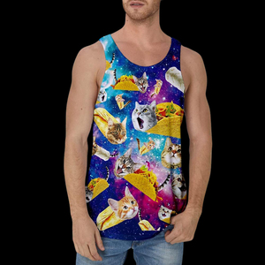 3D Sublimation Tank Top Sublimated Men's Tank Top Factory-Made Racerback Singlet Vest Undershirt for Gym & <b>Running</b> Workout - Product Image 3