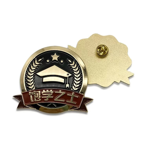 Badge métallique sur mesure 3D en or et argent, badges métalliques personnalisés pour chapeau, portefeuille, uniforme - Product Image 3