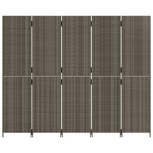 ฉากกั้นห้องหวายเทียมสีเทา 5 แผง ผลิตภัณฑ์ที่สวยงามและทนทาน - Product Image 5