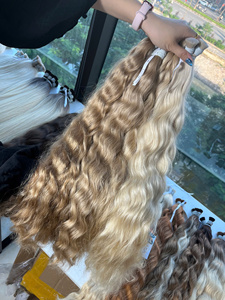 Extensions de cheveux en vrac de haute qualité à prix de gros, 100g, 28 pouces, cheveux humains vierges, couleurs brunes, vague naturelle - Product Image 4