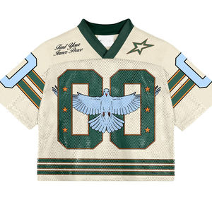 Maillot de football rétro américain de haute qualité, sportif, 100 % polyester, personnalisable avec le nom de l'équipe, maille luxueuse, respirant - Product Image 1