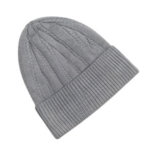 Gorro de Punto Trenzado Gris Medio con Puño, Gorro de Invierno para Hombre y Mujer, Logotipo Personalizado, Fabricante de Ropa OEM, Venta al por Mayor Personalizada - Product Image 2