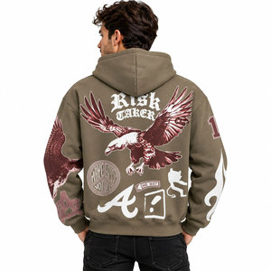Sudadera con Capucha Verde Oliva para Hombre, Estampado Personalizado, Estilo Elegante, Diseño Gráfico Único, Sudadera de Forro Polar, 100% Algodón - Product Image 3