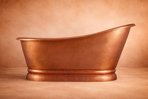 Baignoire autoportante de luxe en cuivre massif, faite à la main, de forme ovale, couleur et logo personnalisables, pour rénovation de salle de bain contemporaine - Product Image 3