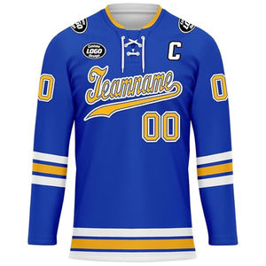 Custom Ice Hockey Jersey OEM Wholesale USA Supplier Personalized Team Uniform Sublimation Embroidery Logo Sportswear Bulk 100% - Product Image 6