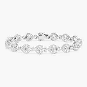 12 Ct Heart Lab Grown Diamond Tennis <b>Bracelets</b> 14k 18k <b>Solid</b> Gold Halo Bezel Set 6.5 7 Inch Everyday Wear Luxury Heavy Statement - Product Image 1