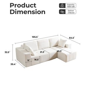 COMPRESSION <b>SOFA</b> Living Room Modern Linen Fabric Sectional <b>Sofa</b> OEM brand name High Density Sponge Metal - Product Image 1