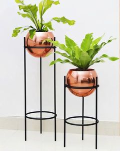 Decorative Modern Iron Powder Coated Eco-Friendly Durable Lightweight Plant Stand Drainage Hole <b>Hanging</b> Option Home <b>Garden</b> - Product Image 2