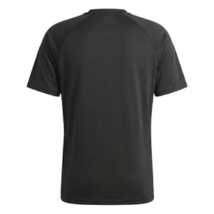 Men's Black Short Sleeve Crew Neck Moisture Wicking <b>T</b>-<b>Shirt</b> Regular Fit 100% <b>Polyester</b> Solid Color All Seasons Athletic Top - Product Image 2