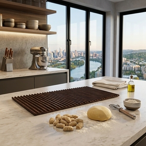 Tablas de Madera de Teca Sólida de Grado Alimenticio, Rectangulares, con Ranuras Oscuras, para Servir Pan, Accesorios de Cocina Hechos a Mano, Conjuntos de Exhibición - Product Image 3