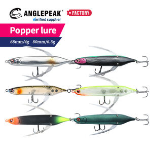 Señuelo de Pesca Popper de Agua Salada de 68 mm y 80 mm, 10 Colores, Señuelo Artificial Duro de ABS, Señuelo Flotante para Pesca de Pampo <span class=keywords><strong>Dorado</strong></span> - Product Image 1