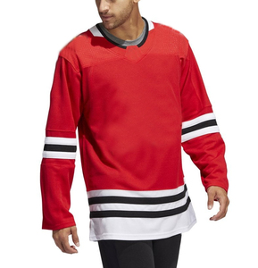 Maillot de hockey sur glace 100% polyester, maillot de hockey sur glace en taille adulte, couleur unie, équipe sportive - Product Image 1