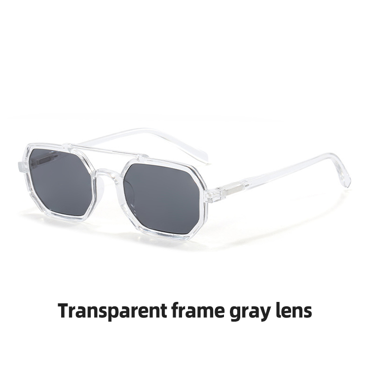 Transparent frame gray lens