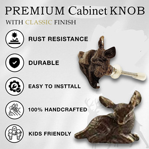 Ba <b>Rustic</b> Zinc Alloy Baby Deer Cabinet Knob Novelty Shape Easy Installation for Dresser <b>Wardrobe</b> Bedroom Use - Product Image 3