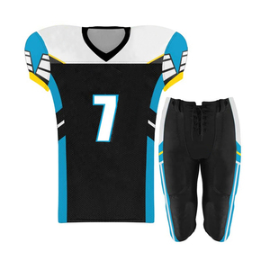 Ensemble de maillot et pantalon de football américain personnalisé par sublimation, rouge, noir, camouflage, numéro 10, homme adulte, polyester respirant - Product Image 4