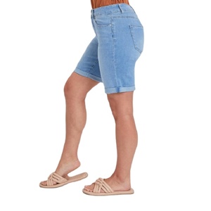 Los pantalones cortos vaqueros transpirables de cintura alta de verano más vendidos para mujer, pantalones vaqueros ajustados con agujeros elásticos de BD - Product Image 3