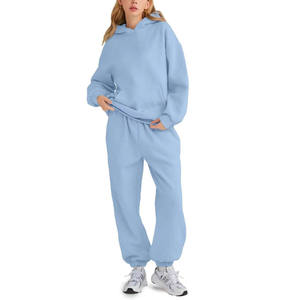 Conjuntos de punto personalizados OEM para mujer, de dos piezas, de pierna ancha y hombros caídos, para compradores de marcas de streetwear estadounidenses. - Product Image 3