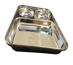 Plato de Acero Inoxidable Dividido para Niños |   Comedor Escolar |   Logotipo OEM |   Pedidos al por Mayor - Product Image 2