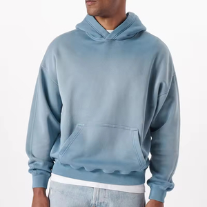 High Quality 400 Gsm <b>Sun</b> Faded Hoodie Distressed Streetwear with Embroidered Stones Oversized Acid Washed Cotton for Winter - Product Image 1