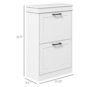 Mobile Portascarpe Moderno in MDF Bianco Salvaspazio Antipolvere con Design Semplice e Ripiani - Product Image 2