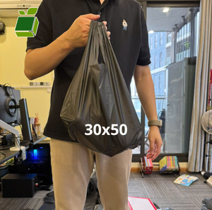 Bolsa de Plástico Negra para Compras, Bolsa de Transporte para Camisetas con Impresión Personalizada Directa de Fábrica, Venta al Por Mayor - Product Image 3