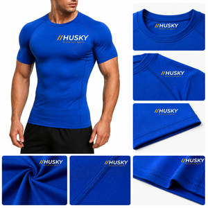 Camiseta Deportiva para Hombre, Absorbente de Humedad, Transpirable, de Secado Rápido, para Running, Baloncesto, Tejido Sólido - Product Image 5