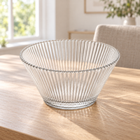 Vente en gros de bols en verre cannelé transparent de 16 cm, profonds, pour salade de fruits, dessert, service de table pour hôtel, restaurant