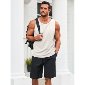 2025เสื้อแขนกุดวาฟเฟิลสำหรับผู้ชาย, เสื้อยืดออกกำลังกายแขนกุดขนาด XL มีฮู้ดเสื้อยืดลำลองสำหรับยิมและฤดูร้อน - Product Image 4