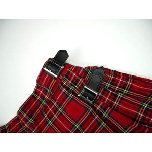 Minifalda roja a cuadros estilo kilt Royal Stewart, pantalones cortos punk para mujer con hebilla de cuero, conjunto de falda. - Product Image 5