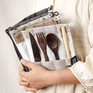 ชุดช้อนส้อมไม้แบบไม่สร้างขยะ: อุปกรณ์รับประทานอาหารและหลอดดูดน้ำแบบใช้ซ้ำได้สำหรับการเดินทาง - Product Image 4