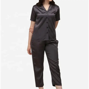 Conjunto de Pijama de Seda Térmica Suave y Transpirable de Alta Calidad OEM para Mujer, Sexy, con Encaje y Satén, Logotipo Frontal Personalizable, Ropa para el Hogar - Product Image 2