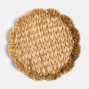 Plateau de service rond en jacinthe d'eau, tressé à la main, panier durable, vente en gros, décoration intérieure, cuisine, salle à manger, organisateur décoratif, fournisseur - Product Image 4