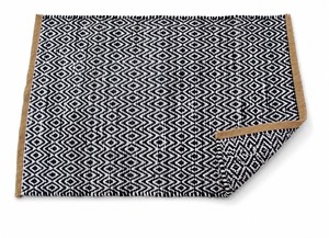 Tapis de porte en coton géométrique noir et blanc, tissé, antidérapant, résistant aux taches, réversible, pour salle de bain, cuisine, entrée - Product Image 6