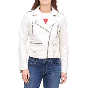 Veste en cuir pour femme de haute qualité, sur mesure, style motard, en véritable peau de mouton, coupe ajustée, vêtement d'extérieur, streetwear, mode - Product Image 1
