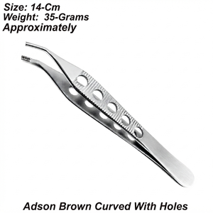 Pinzas Adson Brown Dentales con Orificios, Rectas, Quirúrgicas, Porta Agujas, Pinzas de Presión, Juego de Instrumentos de Acero Inoxidable con Certificación CE - Product Image 4