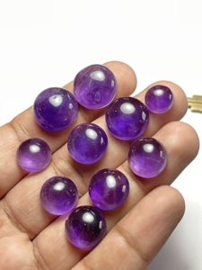 Ametyste Naturelle Ronde Cabochon, Pierre Précieuse Améthyste Violette Ronde Cabochon Polie, Pierre Non Montée - Product Image 2