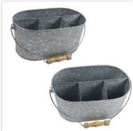 Elegant Home Galvanized Flatware <b>Caddy</b> Organizer High Quality <b>Kitchen</b> Floor Type Multifunction Five-Tier Comfortable Handle Buy - Product Image 4