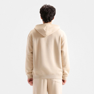 Conjunto Deportivo de Sudadera con Capucha de Algodón Beige para Hombre, Corte Holgado, Diseño con Letras Estampadas por Transferencia Térmica, Ropa Casual de Otoño - Product Image 4
