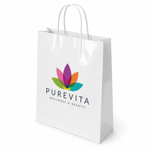 Sacs cadeaux de luxe personnalisés en papier kraft recyclé à ouverture supérieure avec poignées, taille sur mesure, emballage haut de gamme pour vêtements et bijoux B2B - Product Image 3