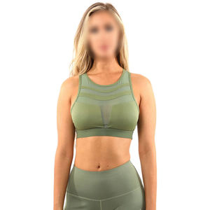 Ensemble de sport 2 pièces respirant et uni pour femme : Legging de gym et crop top d'entraînement avec cordon de serrage et logo frontal - Product Image 6