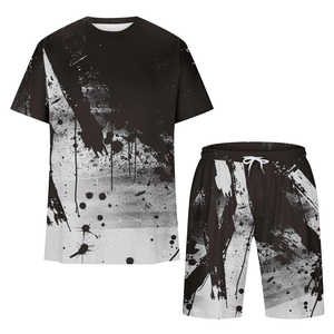 Conjunto Deportivo de Verano Ecológico al por Mayor, Estilo Vintage, con Logotipo Personalizado, Camiseta de Manga Corta y Pantalones Cortos, Traje de Dos Piezas para Hombre - Product Image 5