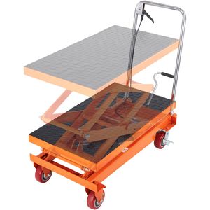 Carrello Elevatore Manuale a Doppia Forbice con Capacità di 350 kg, Altezza di Sollevamento 150 cm, 4 Ruote con Tappetino Antiscivolo, Sollevatore Idraulico per Carichi Pesanti - Product Image 3