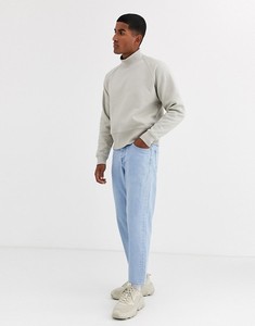 <b>Men's</b> Light Gray Turtleneck <b>Pullover</b> Sweatshirt Regular Fit Solid Knitted Cotton Casual Autumn Wear - Product Image 1