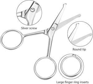 Tijeras para Vello Nasal de Acero Inoxidable Premium, Hoja Recta con Punta Redondeada Pequeña, Tijeras Multiusos - Product Image 3