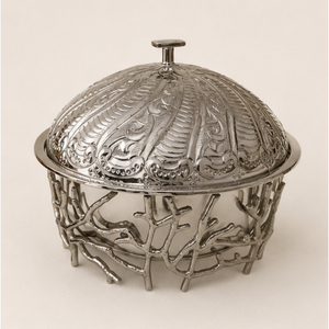 Olla para calentar alimentos de acero inoxidable con acabado plateado, estilo cacerola ornamental, para bodas y buffets elegantes, venta al por mayor - Product Image 3
