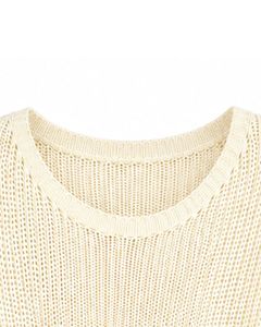 Pull court tricoté surdimensionné personnalisé pour femme, coupe ample, manches courtes, léger, respirant, décontracté, tendance, pour l'été - Product Image 5