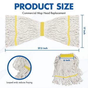 Serpillère plate multifonctionnelle en coton coupé, auto-essoreuse, durable, écologique, de haute qualité, avec clip en plastique, pour usage industriel (Kentucky) - Product Image 2